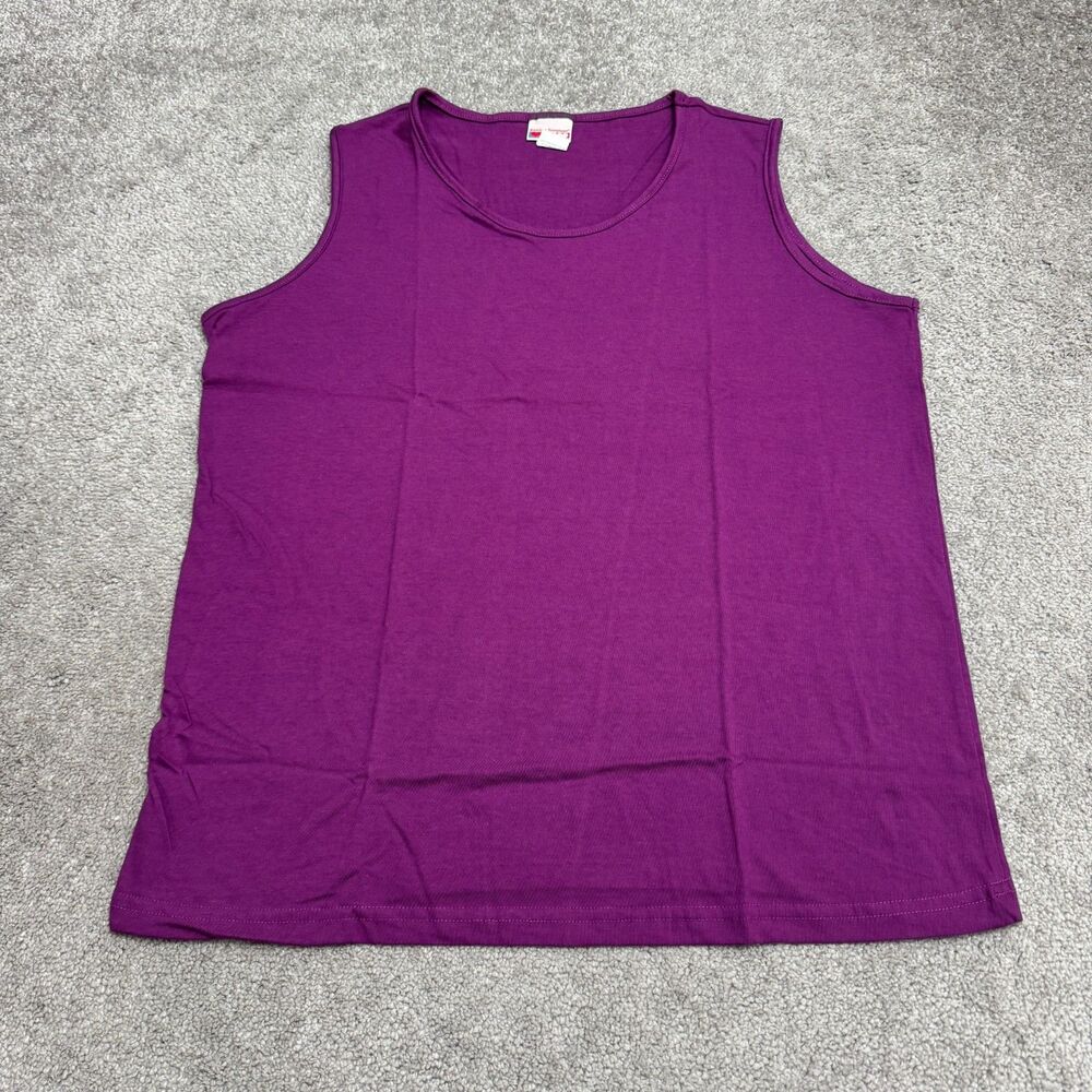 American Sweetheart Basic Tank Top Womens Large Purple Scoop Neck Polycotton NWT